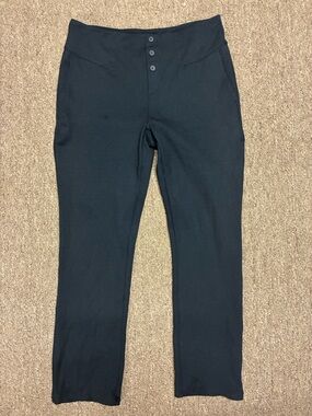 HALARA Black High-Rise Button Front Knit Trousers
